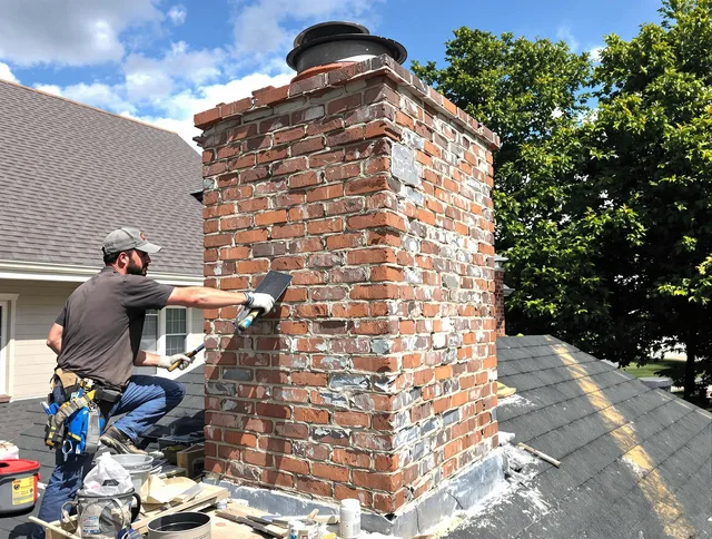 Completed chimney rebuild by Pataskala Chimney Sweep in Pataskala, OH