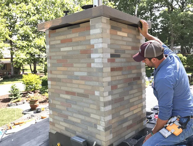 Pataskala Chimney Sweep completing a modern chimney remodel in Pataskala, OH