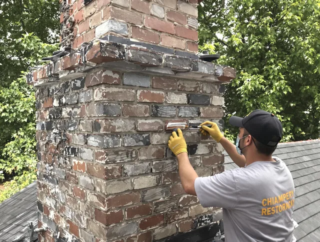 In-progress chimney restoration by Pataskala Chimney Sweep in Pataskala, OH