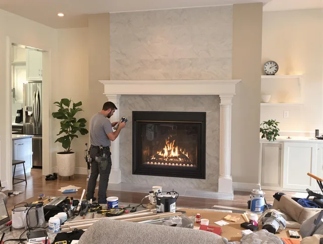 Newly installed fireplace by Pataskala Chimney Sweep in Pataskala, OH